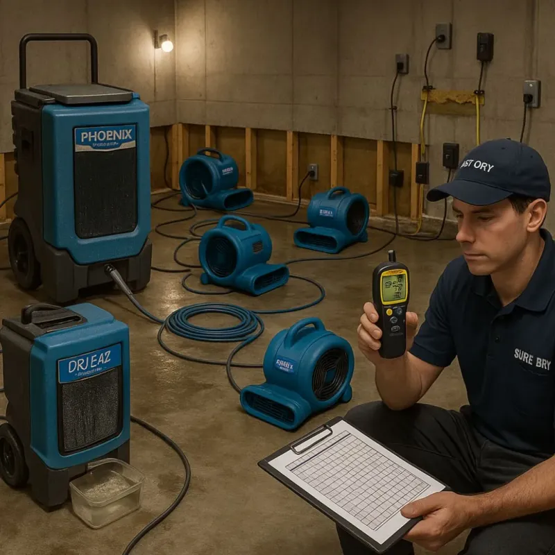 Structural Drying and Dehumidification process in Brown County, TX